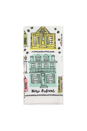 New Orleans Cottage Houses Tea Towel