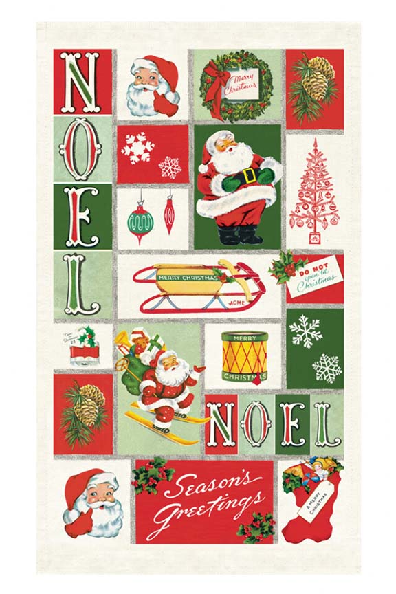 Vintage Noel Tea Towel