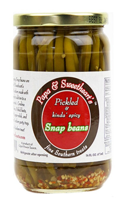 Papa and Sweetheart's Pickled & Kinda' Spicy Snap Beans