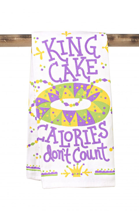 King Cake Calories Don’t Count Tea Towel